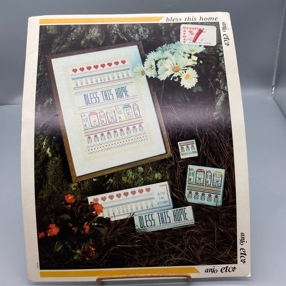 Vintage Cross Stitch Patterns, Bless This Home by Anjo Etc, 1982 Grice Burkhardt